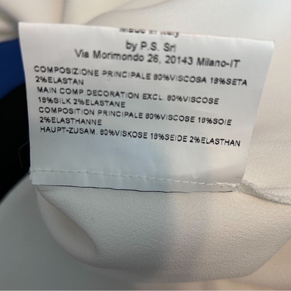 Piazza Sempione White Blouse with Blue/Black Colorblocking - Picture 8 of 8